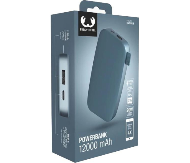 Fresh N Rebel Power Bank 12000 mAh PD Dive Blue 215335 - 1103381 - zdjęcie 4